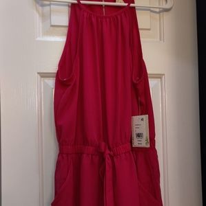 Hot pink halter romper